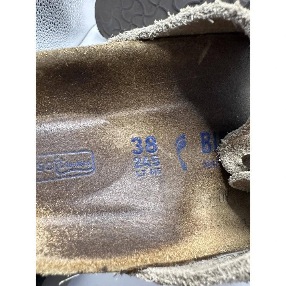 Birkenstock Arizona sandals Suede Leather Taupe Women's 7 And Eu38